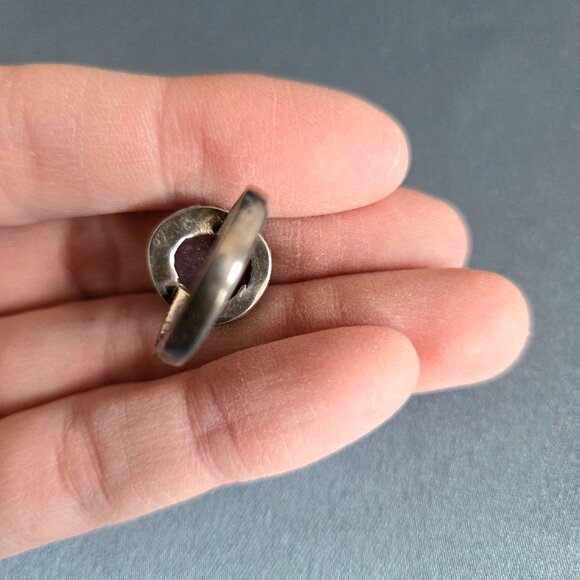 Sterling silver 925 ring with cabochon Amethyst stone. - Picture 8 of 11